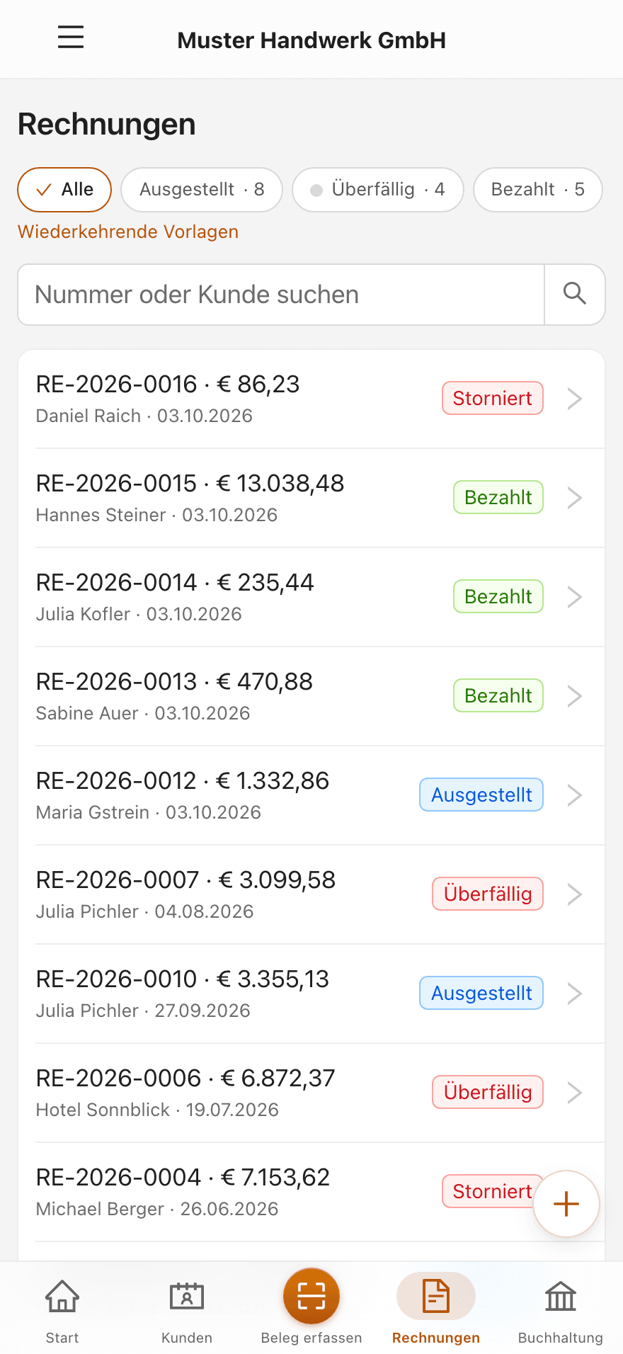 Vom Angebot zur bezahlten Rechnung